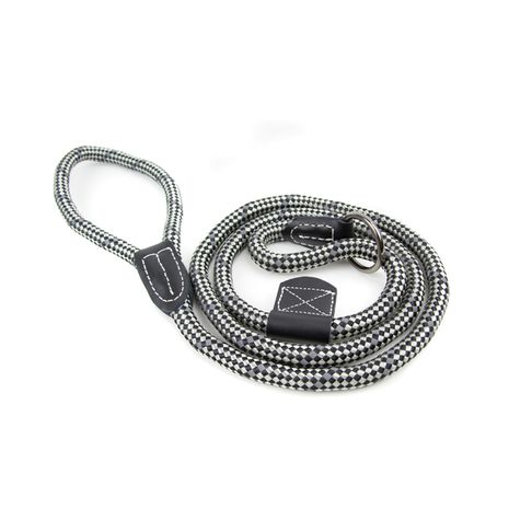 Great&amp;Small Rope Slip Lead Black With Leather