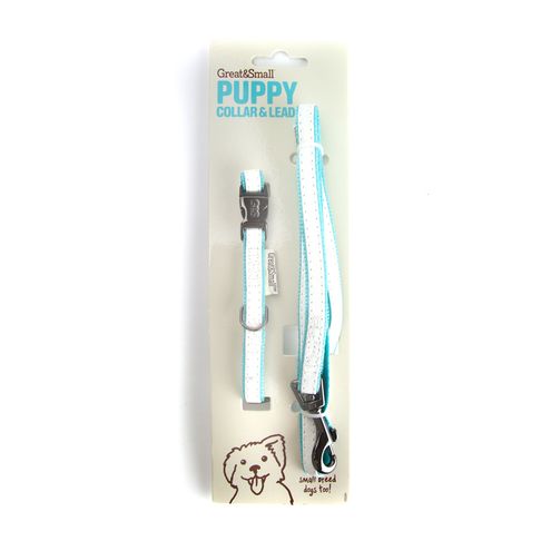 Great&amp;Small Blue Tiffany Puppy Collar &amp; Lead