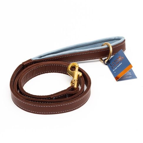Great&amp;Small Hawkhurst Leather Lead Padded Blue