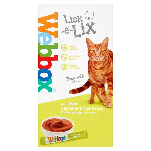Webbox Lick-e-Lix Cream with Liver Sausage with Cat Grass Treats