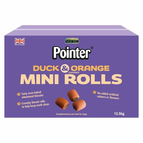 Pointer Duck &amp; Orange Flavoured Mini Rolls 12.5kg