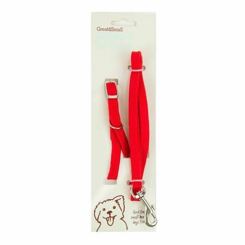 Great&amp;Small Red Puppy Collar &amp; Lead Set