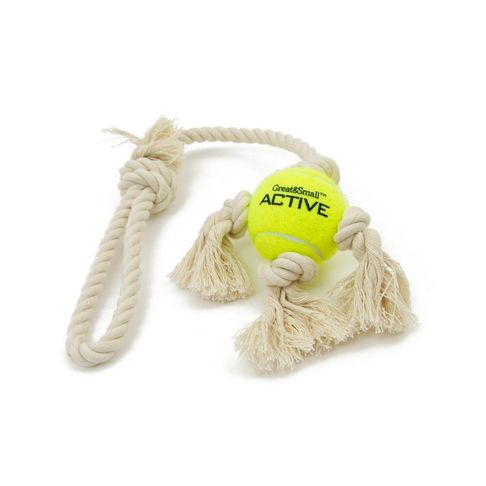 Great&amp;Small Tennis Ball on Rope Tug