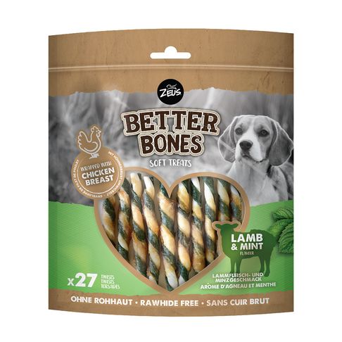 Zeus Better Bones Lamb &amp; Mint Twists Dog Treats (24 Pack)