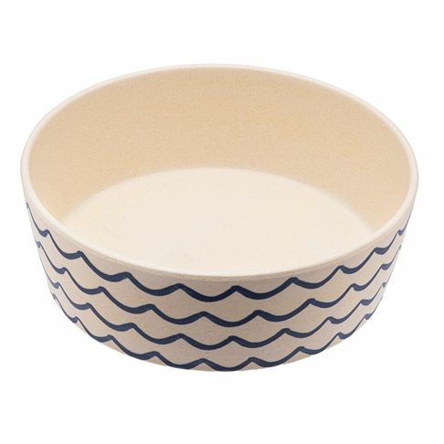 Beco Eco-Friendly Bamboo Dog Bowl Waves