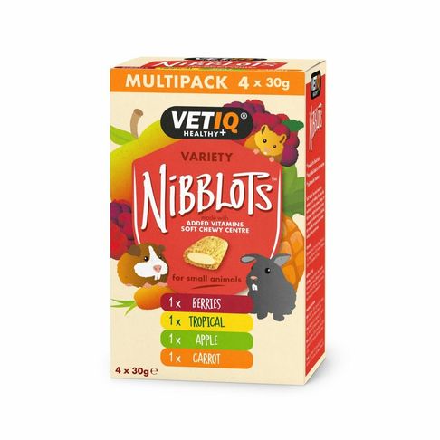 4 x VetIQ Nibblots Variety Pack Small Pet Treats 30g