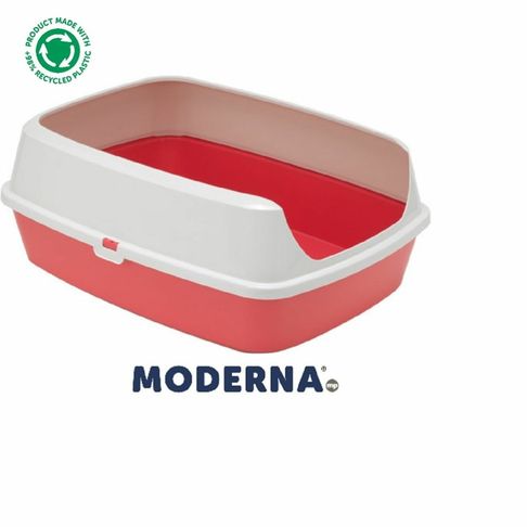 Moderna Maryloo Rim Spicy Coral Cat Litter Tray