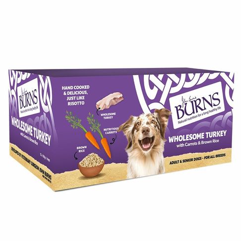 12 x Burns Wholesome Turkey Dog Food 150g
