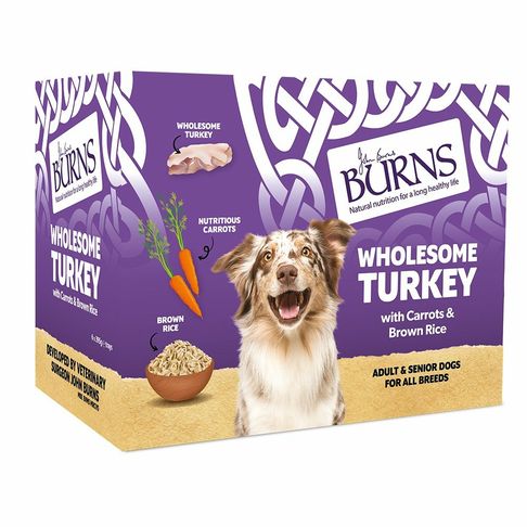 6 x Burns Wholesome Turkey Dog Food 395g
