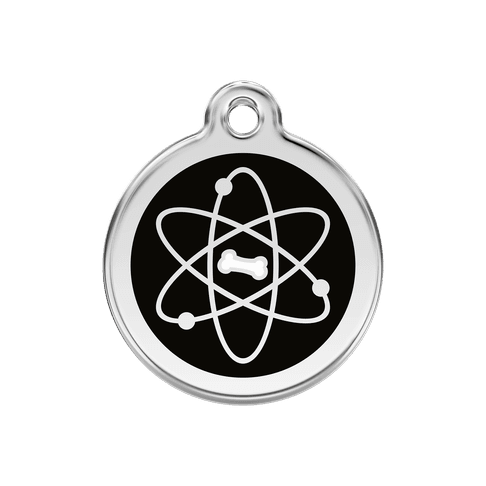 Red Dingo Stainless Steel Engraved Dog Tag Atom Black