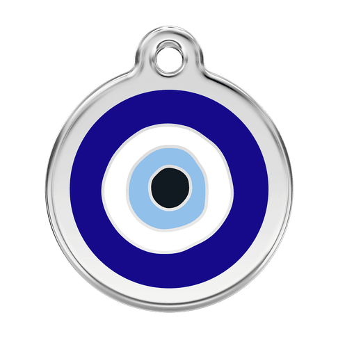 Red Dingo Stainless Steel Engraved Dog Tag Evil Eye Navy