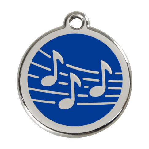Red Dingo Stainless Steel Engraved Dog Tag Music Navy