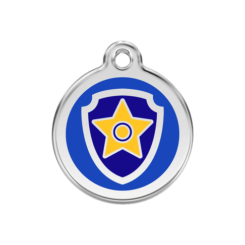 Red Dingo Stainless Steel Engraved Dog Tag Nickelodeon Paw Patrol Chase Navy MED