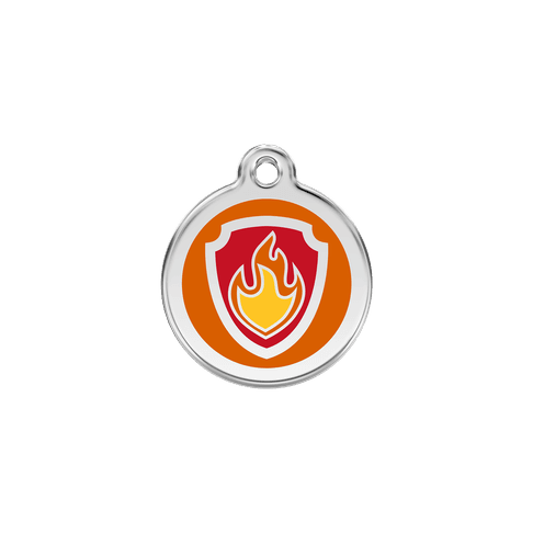 Red Dingo Stainless Steel Engraved Dog Tag Nickelodeon Paw Patrol Marshall Tag Orange SML
