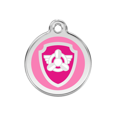 Red Dingo Stainless Steel Engraved Dog Tag Nickelodeon Paw Patrol Skye Tag Pink MED