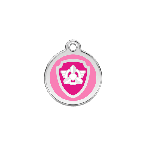 Red Dingo Stainless Steel Engraved Dog Tag Nickelodeon Paw Patrol Skye Tag Pink SML 