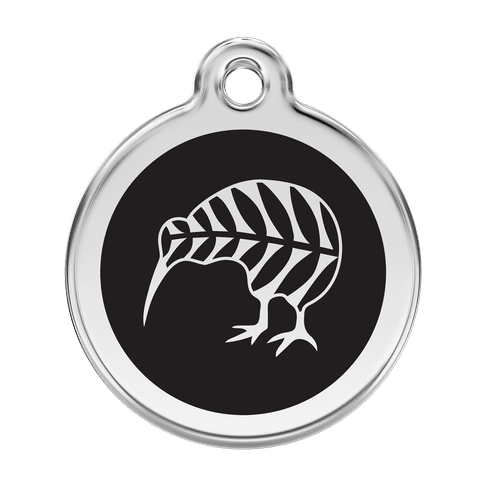 Red Dingo Stainless Steel Engraved Dog Tag Kiwi
