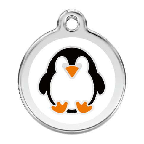 Red Dingo Stainless Steel Engraved Dog Tag Penguin