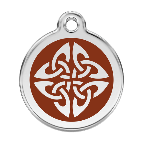 Red Dingo Stainless Steel Engraved Dog Tag Tribal Arrows Brown