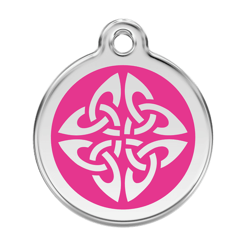 Red Dingo Stainless Steel Engraved Dog Tag Tribal Arrows Hot Pink