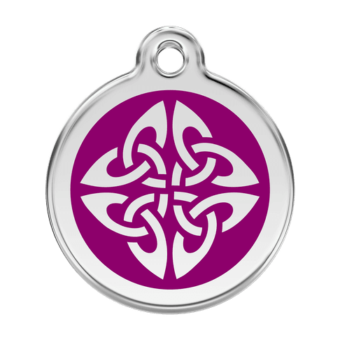 Red Dingo Stainless Steel Engraved Dog Tag Tribal Arrows Purple