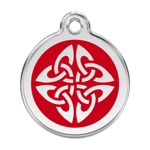 Red Dingo Stainless Steel Engraved Dog Tag Tribal Arrows Red