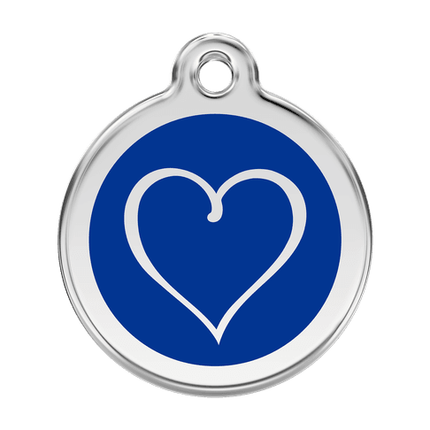 Red Dingo Stainless Steel Engraved Dog Tag Tribal Heart Navy