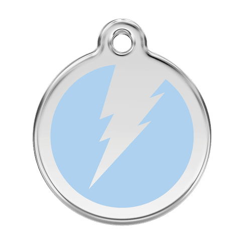 Red Dingo Stainless Steel Engraved Dog Tag Flash Light Blue
