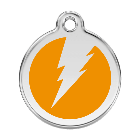 Red Dingo Stainless Steel Engraved Dog Tag Flash Orange