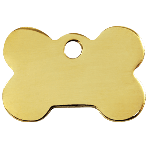 Red Dingo Engraved Brass Dog Tag Bone