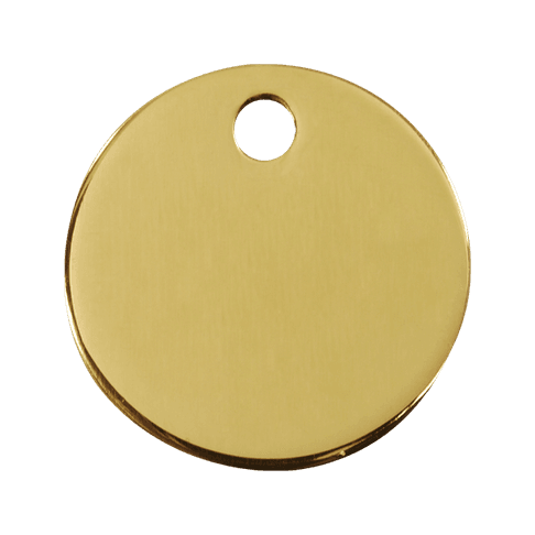 Red Dingo Engraved Brass Dog Tag Circle