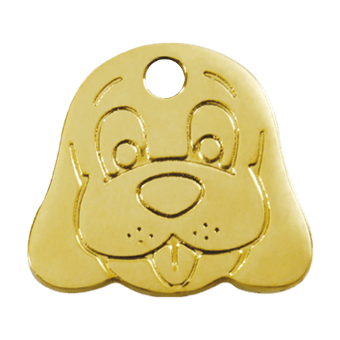 Red Dingo Engraved Brass Dog Tag Dog Face