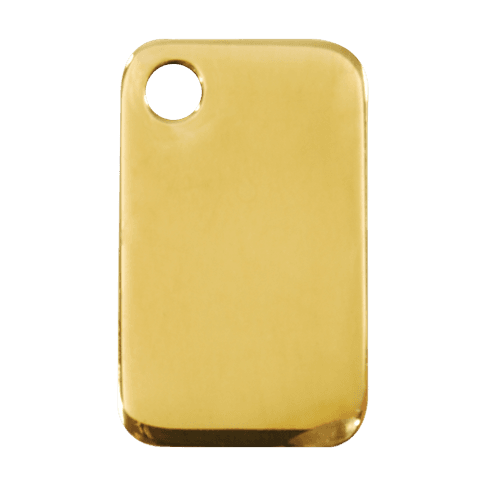 Red Dingo Engraved Brass Dog Tag Rectangle