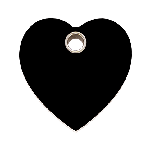 Red Dingo Plastic Engraved Dog Tag Heart
