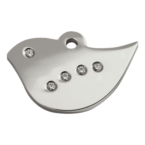 Red Dingo Diamante Engraved Dog Tag Bird