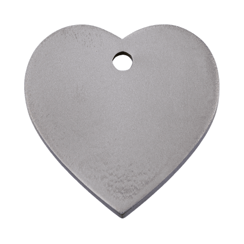 Red Dingo Titanium Engraved Dog Tag Heart