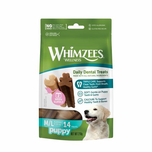 Whimzees Puppy Treats in Medium/Large 14 Pack