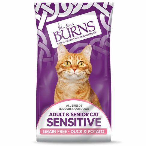 Burns Adult &amp; Senior Cat Food Sensitive Grain Free Duck &amp; Potato 1.5kg