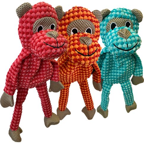 Hem &amp; Boo Monkey Plush Dog Toy