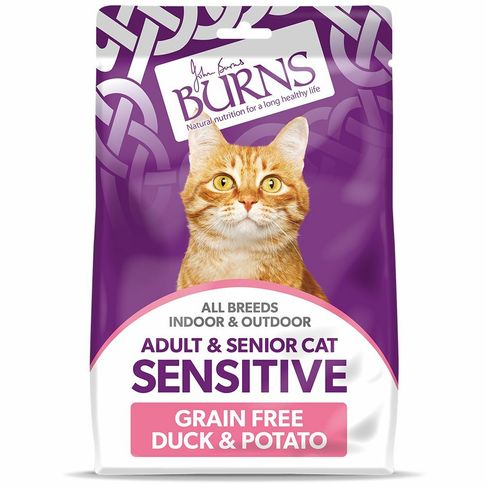 Burns Adult &amp; Senior Cat Sensitive Grain Free Duck &amp; Potato 300g