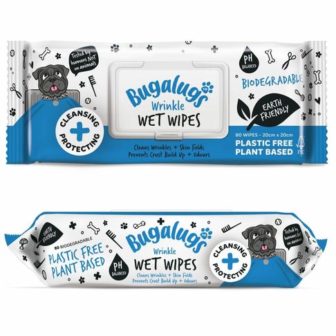 Bugalugs Biodegradable Wrinkle Dog Wet Wipes