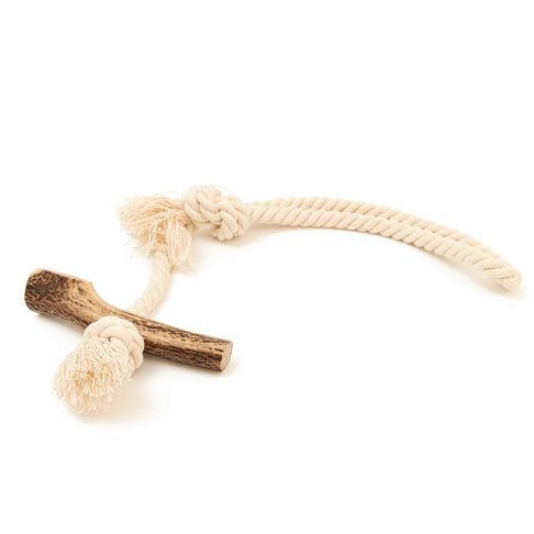Great&amp;Small Green Elk Antler &amp; Loop Rope Dog Toy