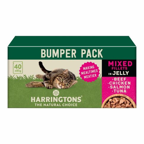 40 x 85g Harringtons Mixed Selection in Jelly Wet Cat Food