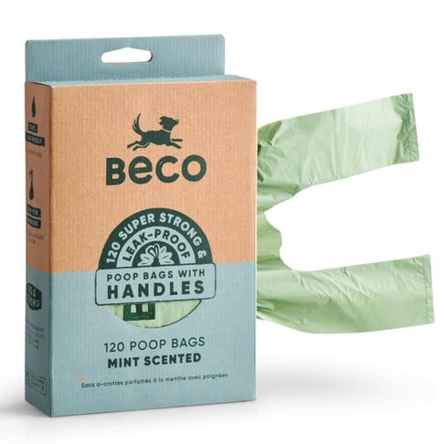 Beco Poop Bags with Handles Mint Scented (120 Pack)
