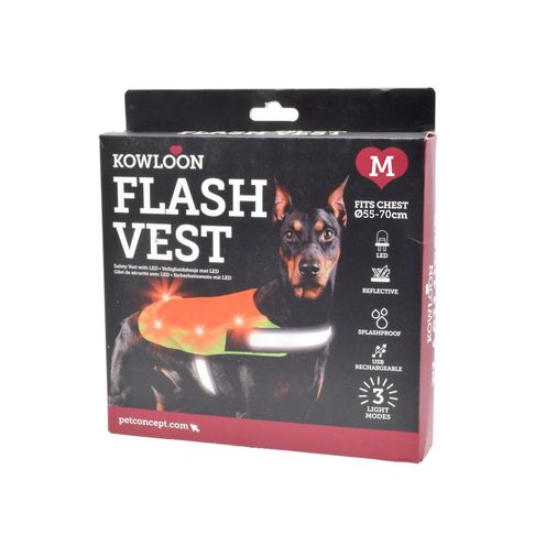 Kowloon Flashing Vest Yellow or Orange Medium