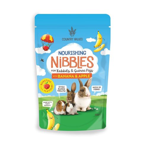 Country Values Nourishing Nibbles Banana &amp; Apple Treats (60g)