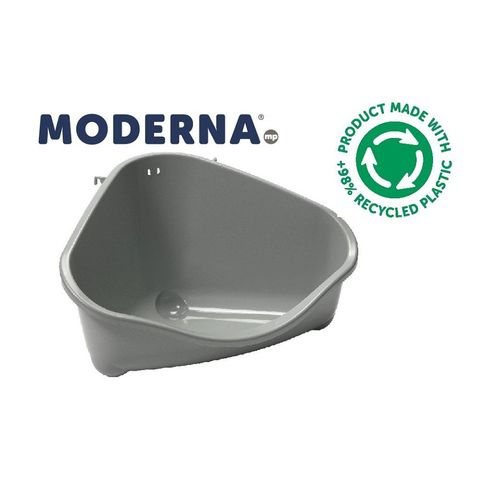 Moderna Corner Litter Tray Mini Olive Green 18cm