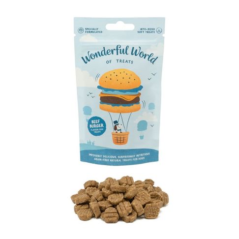 Wonderful World of Treats Beef Burgers Dog Treats 50g