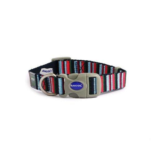 Ancol Made From Candystripe Navy Dog Collar