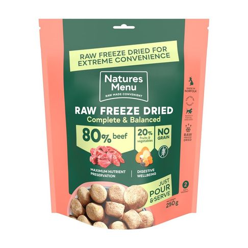 Natures Menu Complete Freeze Dried Dog Food 80/20 Beef 250g